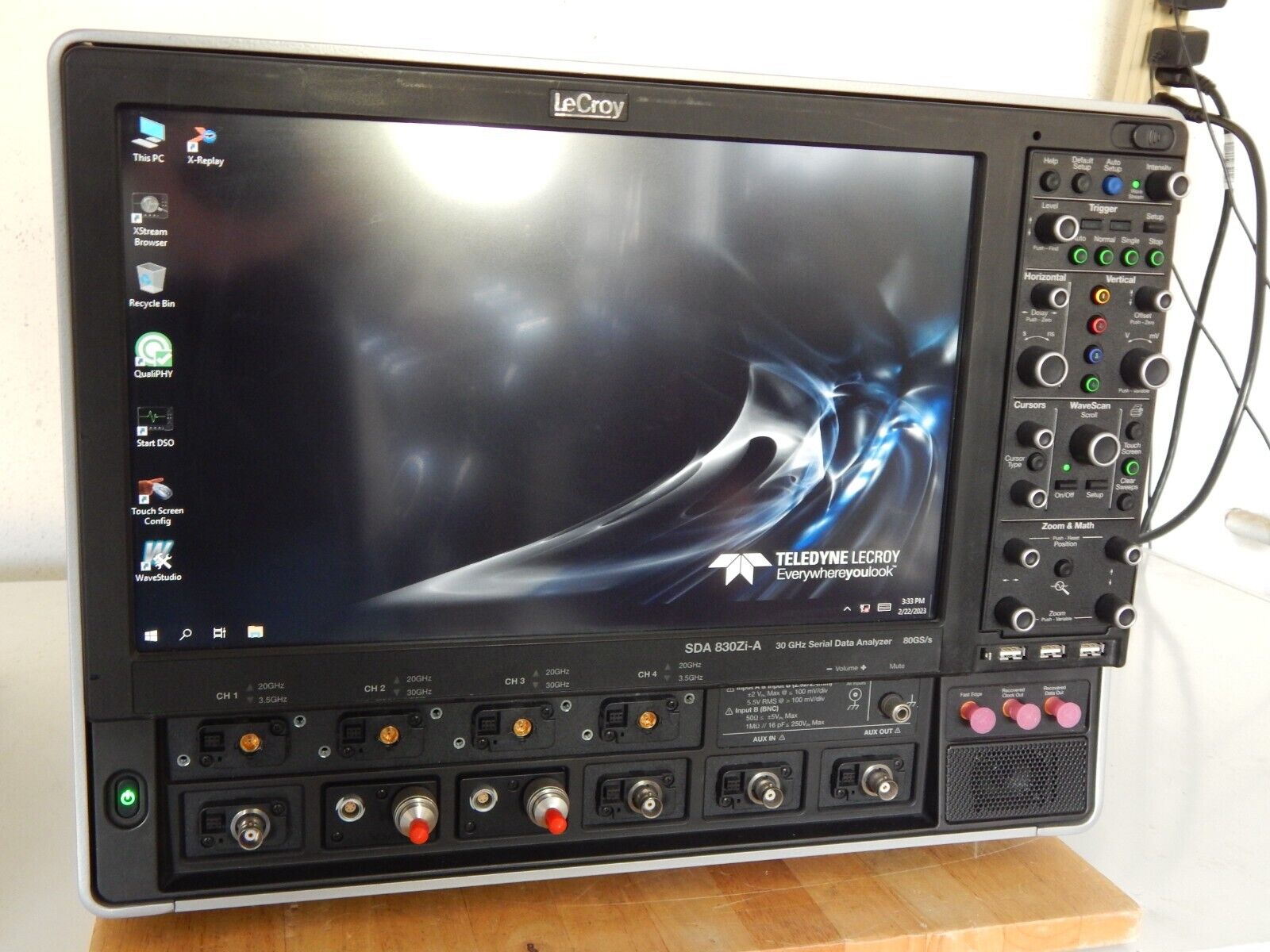 LeCroy SDA830Zi-A oscilloscope w/mfg cal & data 2/23 option loaded, WIN 10 LeCroy SDA830Zi-A oscilloscope w/mfg cal & data 2/23 option loaded, WIN 10